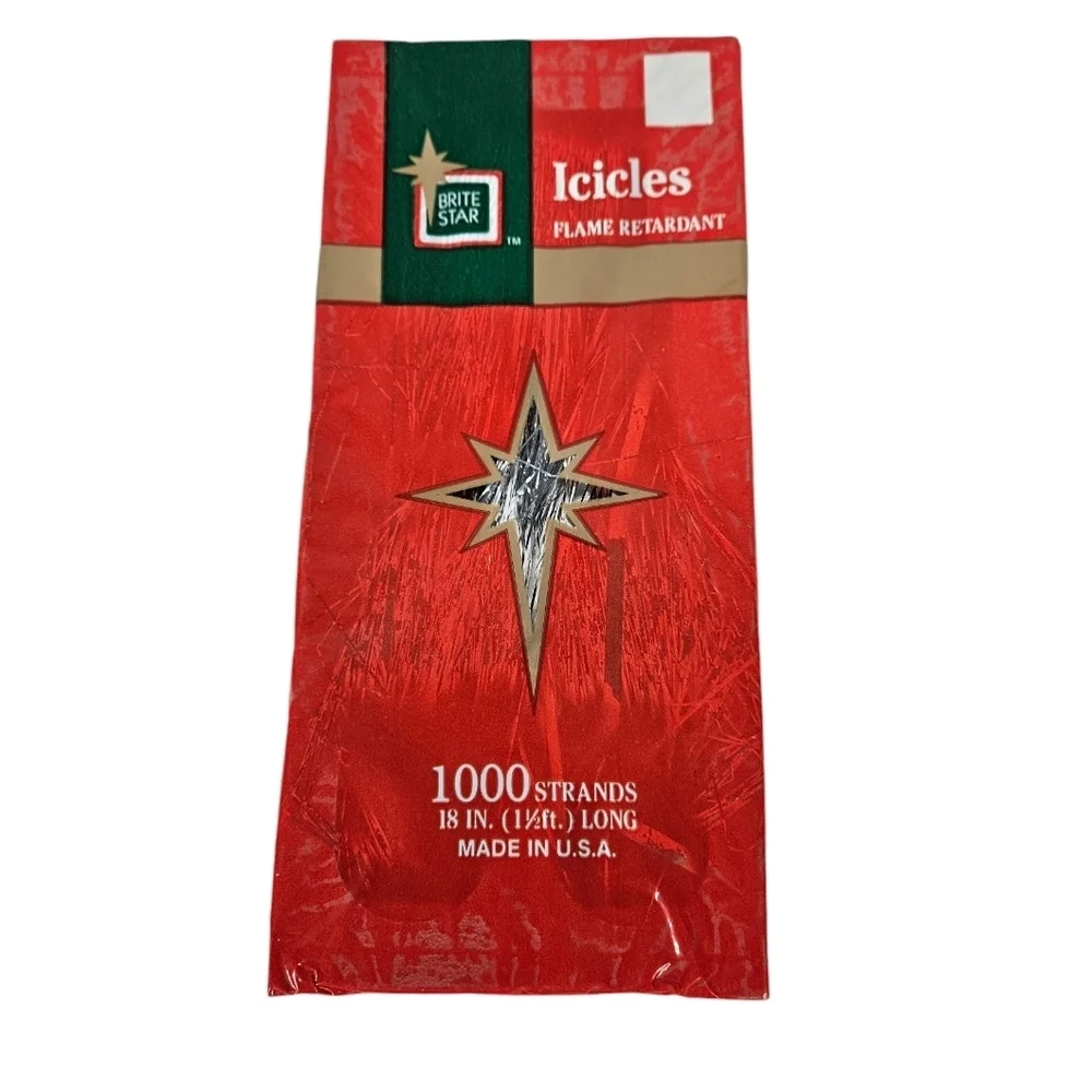 NWT Brite Star Icicle Silver Tinsel 18